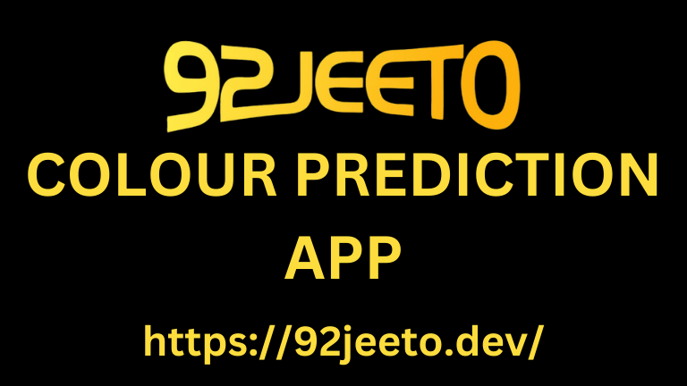 A screenshot of the 92 Jeeto Colour Prediction App interface, showcasing a vibrant color wheel and prediction options